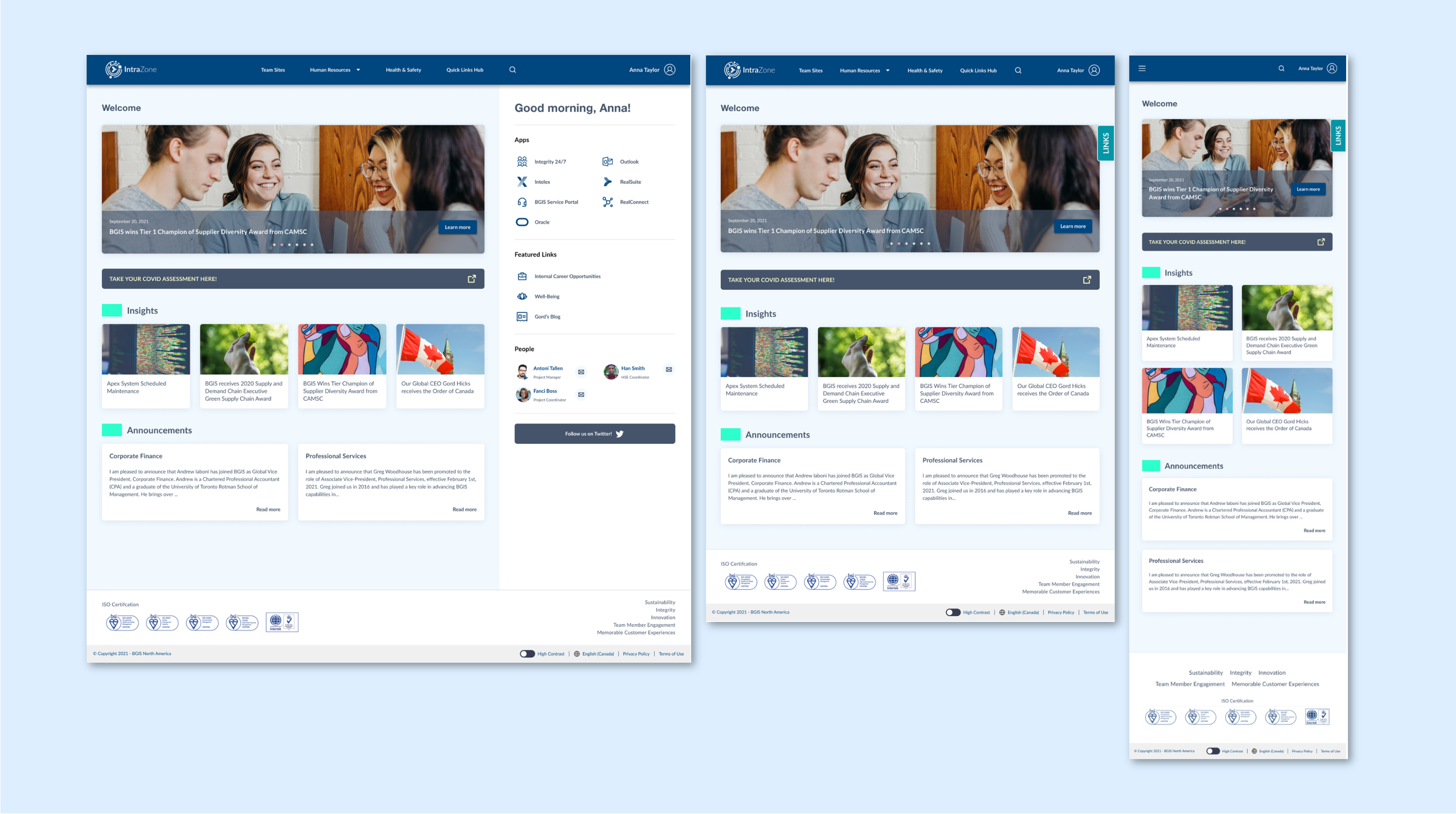 Responsive design across breakpoints