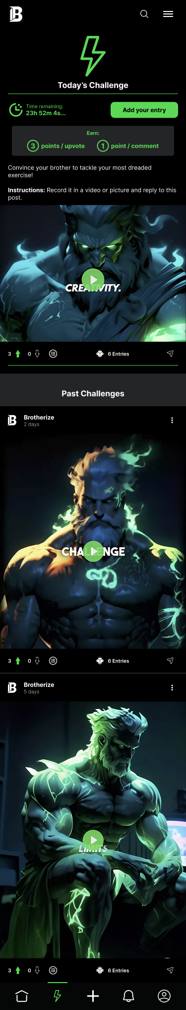 Brotherize past challenges feed