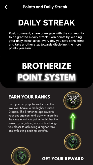 Points system and rank explainer screen