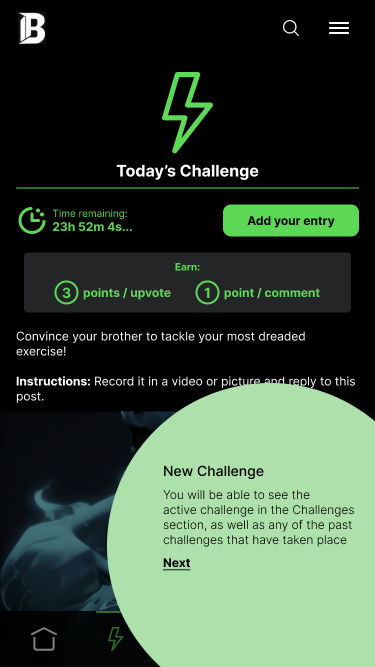 Today's Challenge screen with countdown timer