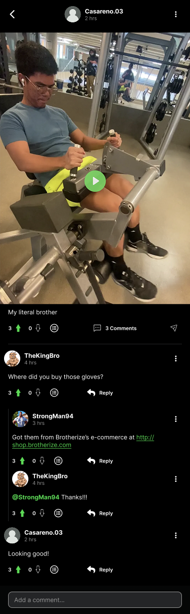 Brotherize post with threaded comments