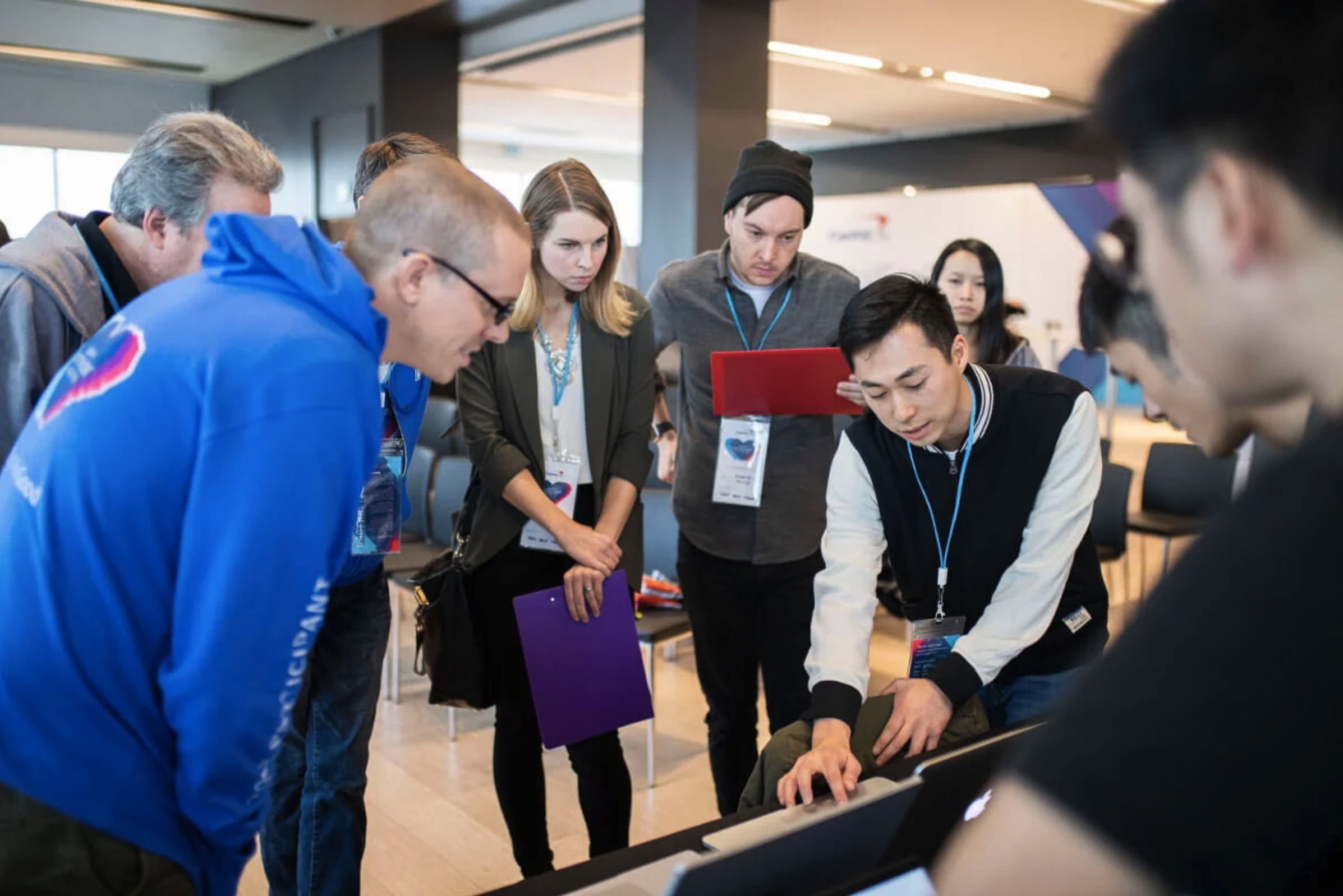 Pacific team presenting at hackathon